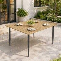 STILVORA Outdoor Table 150 x 90 cm with Parasol Hole Tan