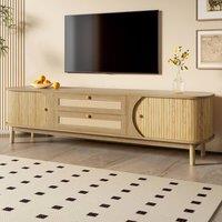 STILVORA TV Cabinet with Doors & Drawers, Natural