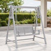STILVORA 2 Seater Garden Swing Seat with Cup Holders Grey