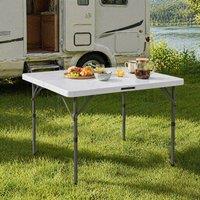 STILVORA Folding Camping Table with Adjustable Height in White