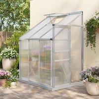 STILVORA Lean-to Greenhouse 192 cm with Sliding Door in Clear