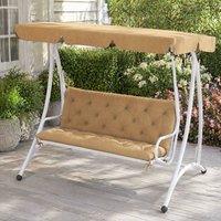 STILVORA Three-Seater Bench Cushion with Tie Fastenings in Tan