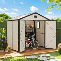 STILVORA Garden Storage Shed 240 cm with Lockable Door in Cream
