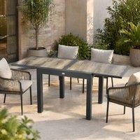 STILVORA Extending Garden Table for 6 with Wood Effect Top in Natural