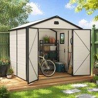 STILVORA Garden Shed 240 cm with Lockable Door in Cream
