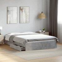 Berkfield Home Bed Frame with Drawers without Mattress Concrete Grey 120x200 cm | Size: Small Double