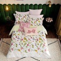 Ted Baker 'Scattered Bouquet' Cotton Percale Duvet Cover Set in White | Size: Super King