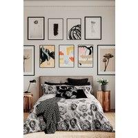 Ted Baker 'Mono Floral' Cotton Percale Duvet Cover Set in White | Size: Double