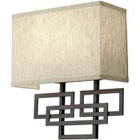 Netlighting Lanza 2 Light Indoor Wall Light Oil Rubbed Bronze E14 in Brown