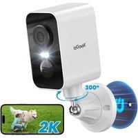 iegeek White 2K Magnetic Security Camera 300 Rotation Motion Siren