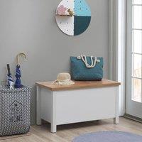 Timber Art Design Astbury Ottoman Blanket Box Chest Bench Seat Storage Cabinet White Oak