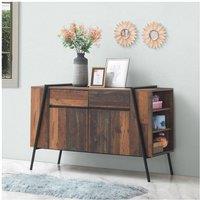 Timber Art Design Abbey Sideboard 2 Doors 2 Drawers Storage Cabinet Cupboard Rustic in Brown