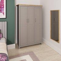 Timber Art Design Lisbon 3 Door Wardrobe - Modern Bedroom Storage Unit in Light Grey