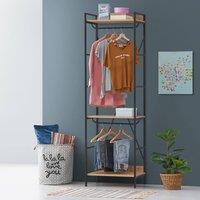 Timber Art Design Dual Hanging Open Wardrobe Riviera Oak Bedroom Furniture in Light Oak