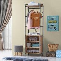 Timber Art Design 5 Tier Open Wardrobe Riviera Oak Bedroom Furniture in Light Oak