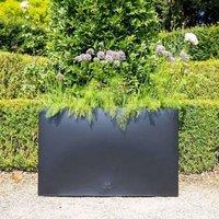 Primrose Tall Zinc Galvanised Trough Planter with Plastic Insert 95cm in Black