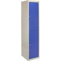 Monstershop Metal Storage Lockers - Two Doors, Flatpacked, Blue