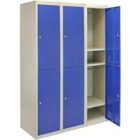 Monstershop 3 x Metal Storage Lockers - Two Doors, Blue - Flatpack