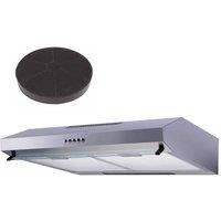 SIA 60cm Visor Cooker Hood Extractor Fan with Carbon Filter in Silver