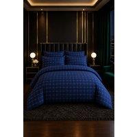 Grace Brushed Duvet Cover Set Premium Microfiber with Matching Pillowcases in Blue | Size: Double