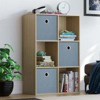 Home Discount Vida Designs Durham 2x3 Cube Storage Unit & Cube Storage Basket Set of 3 in Grey