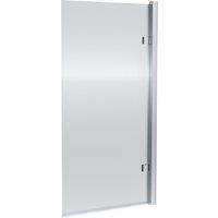Balterley 8mm Glass Square Hinged Fluted Bath Screen, 1520 x 830 x 24mm - Chrome in Silver
