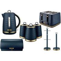 Tower Empire Bundle: Kettle, Toaster, Bread Bin, 3 Canister Set, Mug Tree in Midnight