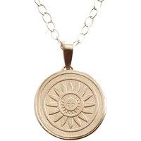 Ojewellery Sun Engraved Sterling Silver Coin Necklace | Size: 20 inches