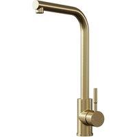 Balterley L-Neck Kitchen Sink Mixer Tap - Top Fix Installation, Brushed Brass in Metallics