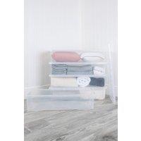 Wham Crystal 5 x 42L Stackable Plastic Storage Boxes with Lids Clear