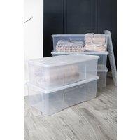 Wham Crystal 4 x 62L Stackable Plastic Storage Boxes with Lids Clear