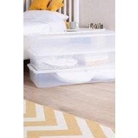 Wham Crystal 3 x 55L Stackable Plastic Storage Boxes with Lids Clear
