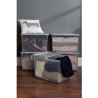Wham Plastic Storage Box with Wheels & Folding Lid, (5x44L) in Clear
