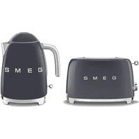Smeg KLF03, TSF01 Kettle & 2 Slice Toaster Set in Black