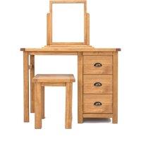 Cabinet Bits Lugo 3 Drawer Dressing Table Set Brass Cup Handle in Light Brown