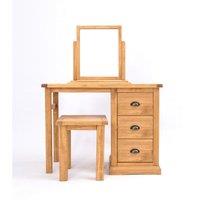 Cabinet Bits Lucca 3 Drawer Dressing Table Set Brass Cup Handle in Light Brown