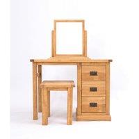 Cabinet Bits Lucca 3 Drawer Dressing Table Set Brass Drop Handle in Light Brown