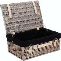 Red Hamper 45cm Antique Wash Hamper with Cotton Lining in Black