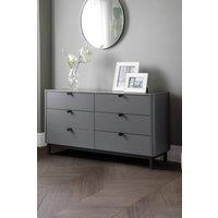 Julian Bowen Chlo 6 Drawer Wide Chest in Dark Grey