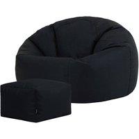 icon Classic Indoor Outdoor Bean Bag & Pouffe Navy Blue Bean Bag Chair in Black
