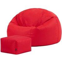 icon Classic Indoor Outdoor Bean Bag & Pouffe Navy Blue Bean Bag Chair in Red