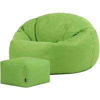 icon Classic Indoor Outdoor Bean Bag & Pouffe Navy Blue Bean Bag Chair in Light Green