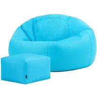 icon Classic Indoor Outdoor Bean Bag & Pouffe Navy Blue Bean Bag Chair in Aqua
