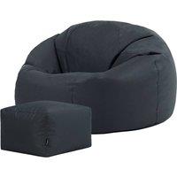 icon Classic Indoor Outdoor Bean Bag & Pouffe Navy Blue Bean Bag Chair in Charcoal