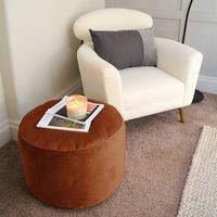 rucomfy Beanbags rucomfy Velvet Pouffe - Indoor Bean Bag Footstool in Burnt Orange