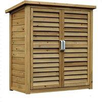Hygrad Built to Survive Wooden Garden Lawn Cabinet Tool Shed Shelf Cupboard in Brown
