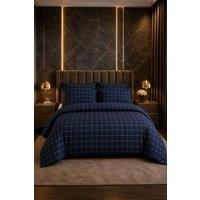 Grace Brushed Duvet Cover Set Premium Microfiber with Matching Pillowcases in Navy | Size: King