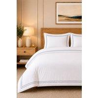 Pamposh 500 Thread Count Egyptian Cotton Sateen Duvet Cover Sets in Soft White | Size: Single