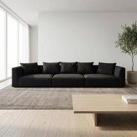 Abakus Direct Tokyo 5 Seater Sofa Basket Weave Fabric with Deep Seats in Black