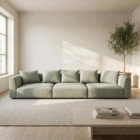 Abakus Direct Tokyo 5 Seater Sofa Basket Weave Fabric with Deep Seats in Green